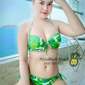 #241 Feedback mẫu hai mảnh họa tiết nhiệt đới của chị @Le Thi Kim Lien