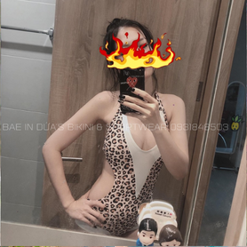 #405 Feedback mẫu liền cut eo họa tiết da beo của chị @Tram Moon