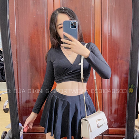 #464 Feedback mẫu hai mảnh tay dài váy dây chéo của chị @Trân