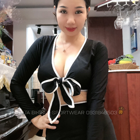#500 Feedback mẫu hai mảnh đen viền trắng của chị @Tuyet Anh