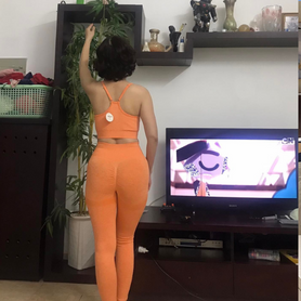 #512 Feedback mẫu đồ tập dài cam của chị @Nem Tai