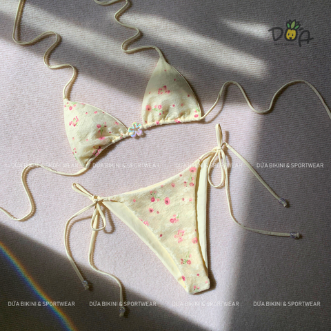 HANA BIKINI SET - Dồ bơi nữ hai mảnh hoa sứ xinh xắn đi biển | DỨA BIKINI & SPORTWEAR