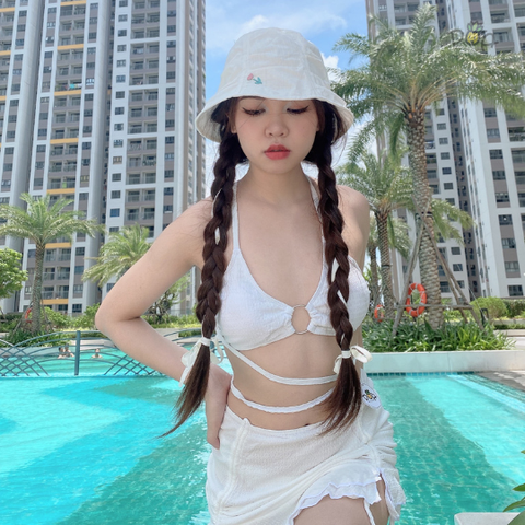 Lily Bikini Set | Đồ bơi nữ ba mảnh chân váy rút điều chỉnh dễ thương | DỨA BIKINI & SPORTWEAR