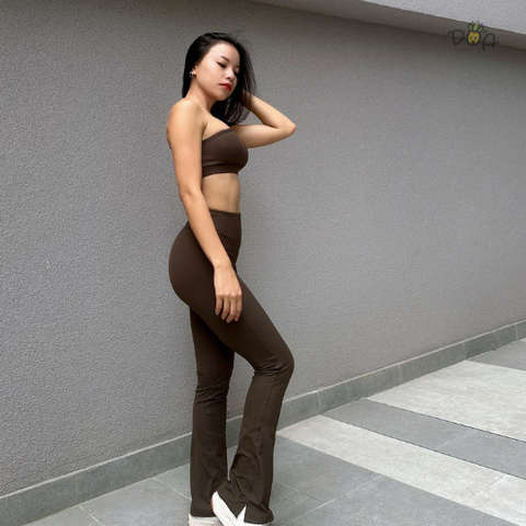 Set tập GYM -YOGA dài cao cấp chéo vai ống loe - ENDA SET