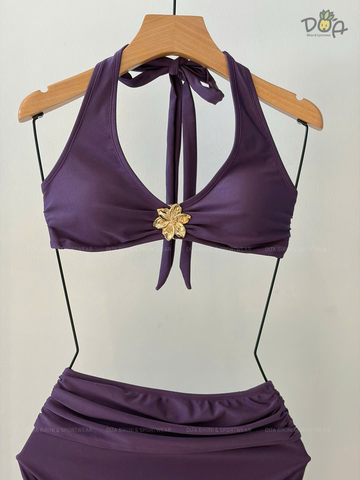 FLORA BIKINI | Đồ Bơi Nữ 2 Mảnh Cạp Cao Phối Khoen Hoa | Dứa Bikini & Sportwear