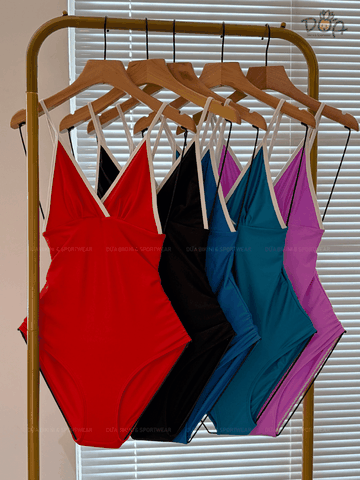MELIA SWIMSUIT  | Đồ Bơi Nữ Một Mảnh Phối Viền Trắng| Dứa Bikini & Sportwear