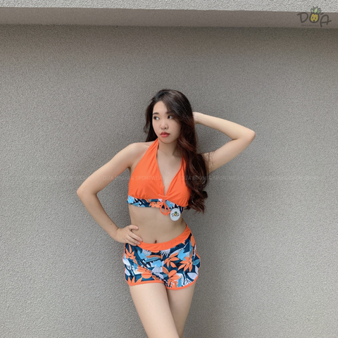 Sporty Bikini | Đồ bơi hai mảnh quần đùi kiểu áo cột cổ | Dứa Bikini & Sportwear