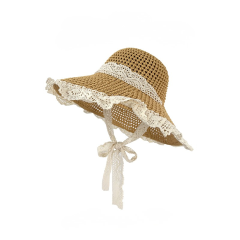 Nón cói phối ren lưới tiểu thư NC0507