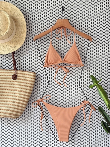 Đồ Bơi Nữ Hai Mảnh Cạp Thấp Chất Thun Gân  | DỨA BIKINI & SPORTWEAR