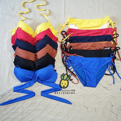 Đồ bơi nữ hai mảnh cạp thấp gọng chéo nâng ngực | DỨA BIKINI & SPORTWEAR