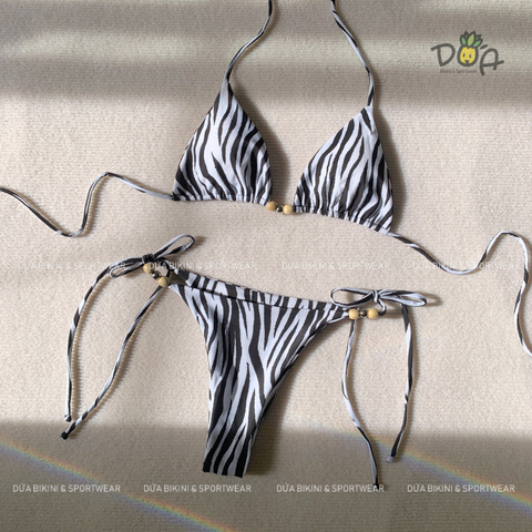 Đồ Bơi Nữ Hai Mảnh Cạp Thấp Họa Tiết Sang Chảnh - SOLAR FEVER | DỨA BIKINI &SPORTWEAR