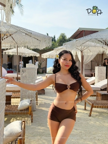 Đồ Bơi Nữ Ba Mảnh Quần Đùi Màu Nâu Ngọt Ngào - CHOCO BIKINI | DỨA BIKINI & SPORTWEAR