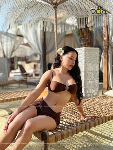 Đồ Bơi Nữ Ba Mảnh Quần Đùi Màu Nâu Ngọt Ngào - CHOCO BIKINI | DỨA BIKINI & SPORTWEAR