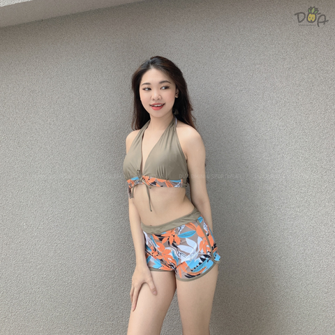 Sporty Bikini | Đồ bơi hai mảnh quần đùi kiểu áo cột cổ | Dứa Bikini & Sportwear