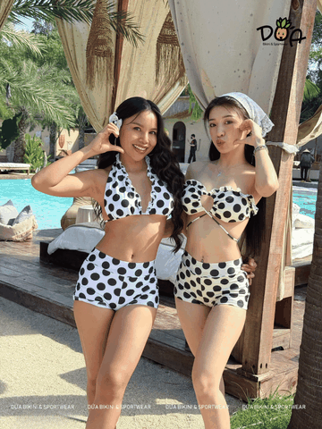 Đồ Bơi Nữ Hai Mảnh Quần Đùi Cạp Cao Xinh Xắn - JUNII BIKINI BKT045 | DỨA BIKINI &SPORTWEAR