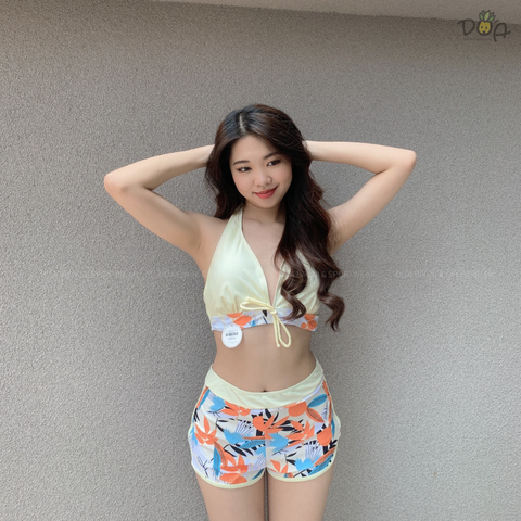 Sporty Bikini | Đồ bơi hai mảnh quần đùi kiểu áo cột cổ | Dứa Bikini & Sportwear