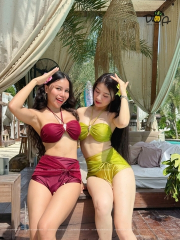 Đồ Bơi Nữ Hai Mảnh Cạp Cao Phối Lưới Nữ Tính - LAIYA BIKINI SET | DỨA BIKINI & SPORTWEAR