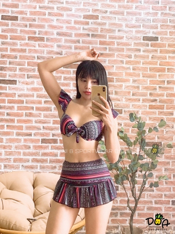 Đồ bơi nữ hai mảnh dáng váy đuôi cá màu thổ cấm | DỨA BIKINI & SPORTWEAR
