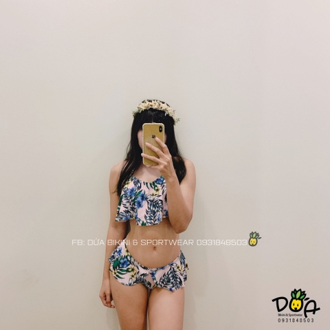 Đồ bơi nữ hai mảnh cạp thấp màu hồng xinh | DỨA BIKINI & SPORTWEAR