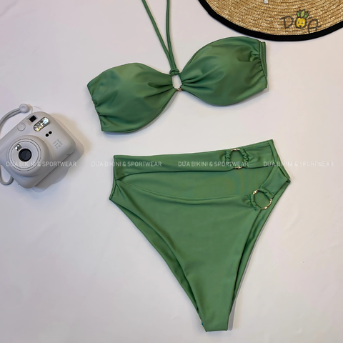 Glam Bikini Set | Đồ bơi nữ hai mảnh cạp cao phối khoen quyến rũ | DỨA BIKINI & SPORTWEAR