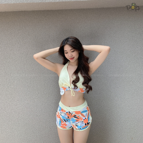 Sporty Bikini | Đồ bơi hai mảnh quần đùi kiểu áo cột cổ | Dứa Bikini & Sportwear