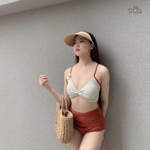 Đồ bơi nữ hai mảnh cạp cao dây V lưng | DỨA BIKINI & SPORTWEAR