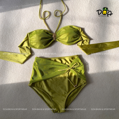 Đồ Bơi Nữ Hai Mảnh Cạp Cao Phối Lưới Nữ Tính - LAIYA BIKINI SET | DỨA BIKINI & SPORTWEAR