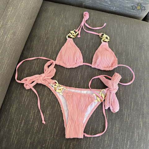 Đồ bơi nữ hai mảnh cạp thấp phối khoen | DỨA BIKINI & SPORTWEAR