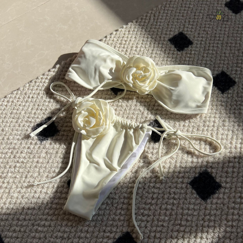 Đồ bơi nữ hai mảnh ống hoa trà | DỨA BIKINI & SPORTWEAR