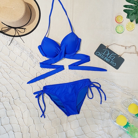 Bikini 2 mảnh cạp thấp xanh coban