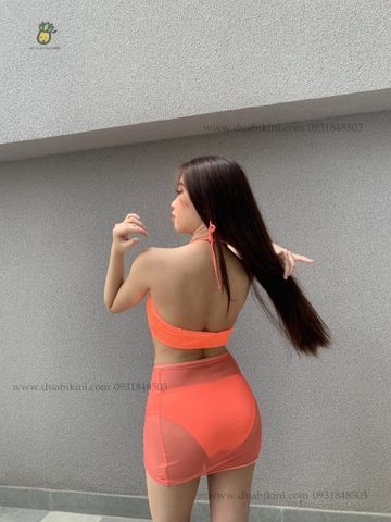 Mona Bikini Set |  Đồ bơi nữ ba mảnh kèm chân váy lưới | DỨA BIKINI & SPORTWEAR