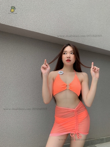 Mona Bikini Set |  Đồ bơi nữ ba mảnh kèm chân váy lưới | DỨA BIKINI & SPORTWEAR