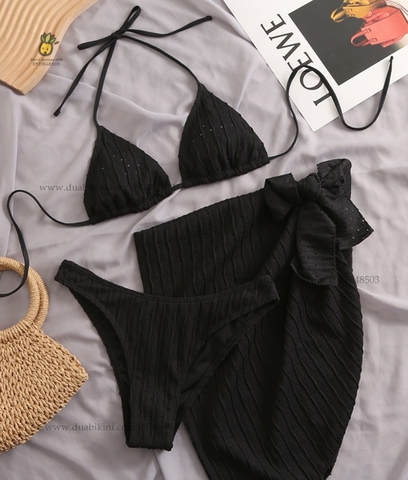 Doris Bikini Set | Đồ bơi nữ ba mảnh kèm khăn quấn đi biển ngọt ngào | DỨA BIKINI & SPORTWEAR