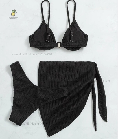 Donna Bikini Set | Đồ bơi nữ ba mảnh kèm khăn quấn đi biển ngọt ngào | DỨA BIKINI & SPORTWEAR