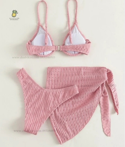 Donna Bikini Set | Đồ bơi nữ ba mảnh kèm khăn quấn đi biển ngọt ngào | DỨA BIKINI & SPORTWEAR