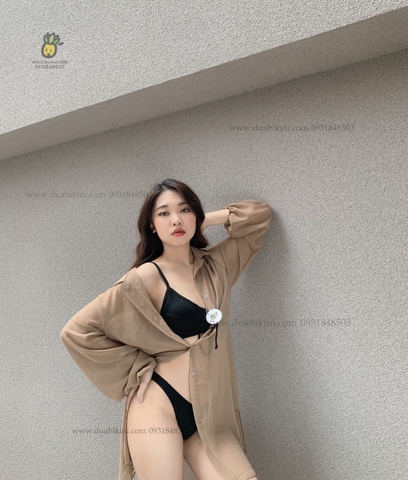 Áo khoác sơ mi đi biển dáng rủ sexy