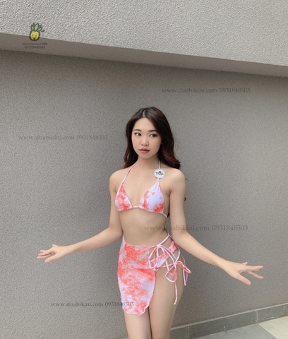 SET bikini 3M kèm khăn màu loang