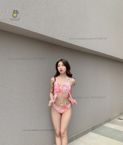 SET bikini 3M kèm khăn màu loang