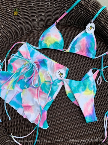 Mei Bikini Set | Đồ bơi nữ hai mảnh cạp thấp quần nhún hack dáng kèm chân váy | DỨA BIKINI & SPORTWEAR