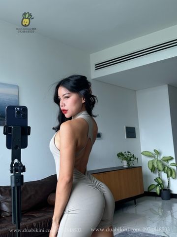 Đồ Liền Ngắn Thể Thao Gym - Yoga - Jumpsuit Ngắn Dây Kéo Tôn Dáng