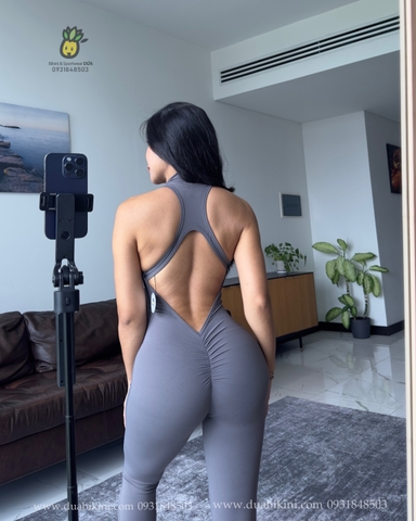 Đồ Liền Dài Thể Thao Gym - Yoga - Jumpsuit Dài Dây Kéo Tôn Dáng