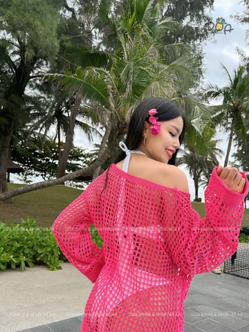 Áo khoác tay dài lưới dệt đi biển