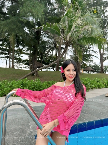 Áo khoác tay dài lưới dệt đi biển