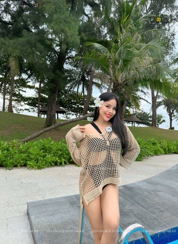 Áo khoác tay dài lưới dệt đi biển