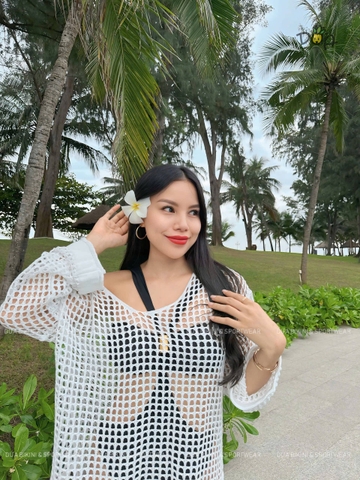 Áo khoác tay dài lưới dệt đi biển