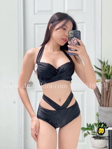 Bikini 2 mảnh cạp cao dây bụng