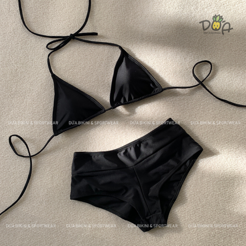 REBEL SWIM - Đồ Bơi Nữ Hai Mảnh Quần Đùi Ngắn Cá Tính Màu Đen| DỨA BIKINI & SPORTWEAR - BKT037