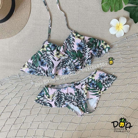 Đồ bơi nữ hai mảnh cạp thấp màu hồng xinh | DỨA BIKINI & SPORTWEAR
