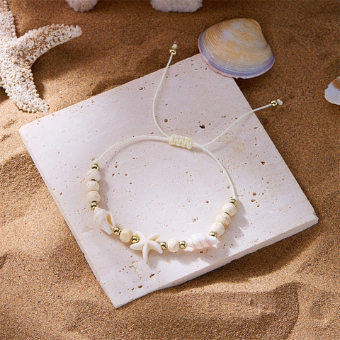 Vòng Tay Đan Hạt Sao Biển, Phụ Kiện Trang Sức Đi Biển Mùa Hè PK037 | DỨA BIKINI & SPORTWEAR