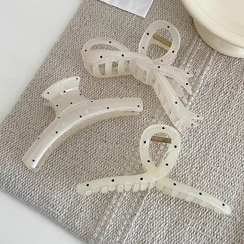 Kẹp tóc chấm bi trắng ngọc trai cao cấp, đẹp và ngọt ngào, kích thước lớn, hoàn hảo cho kiểu tóc búi cao PK087